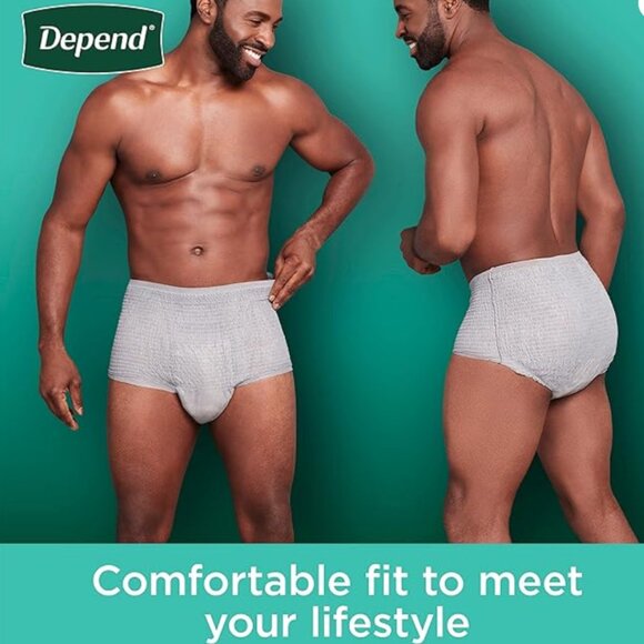 ** NEW & UNUSED ~Depend Protection Plus+ Disposable Underwear for Men (38 Count) - Picture 2 of 9